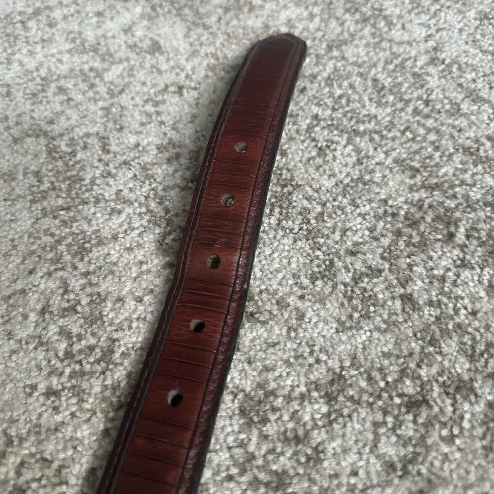Oil Tan Cowhide Striated Belt 36